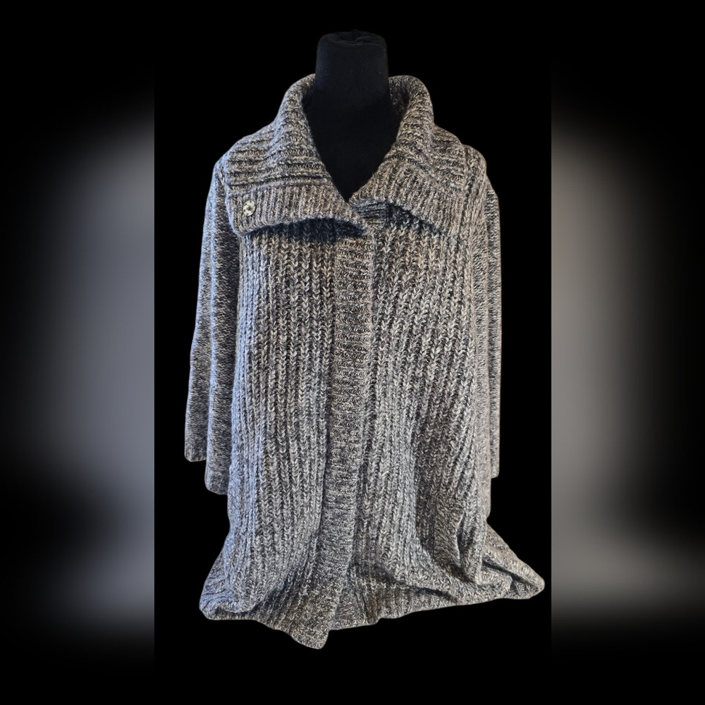 Jones New York Wool Blend Gray Sweater Cardigan 3X
